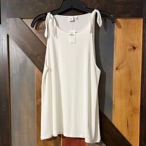 GAP Women's White Tie-Shoulder Tank Top